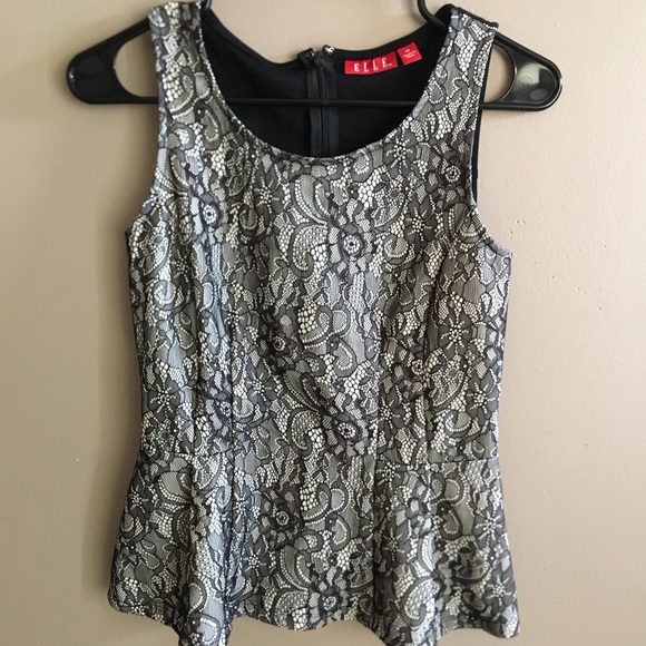 Elle Tops - Elle Lace peplum Top Size xs